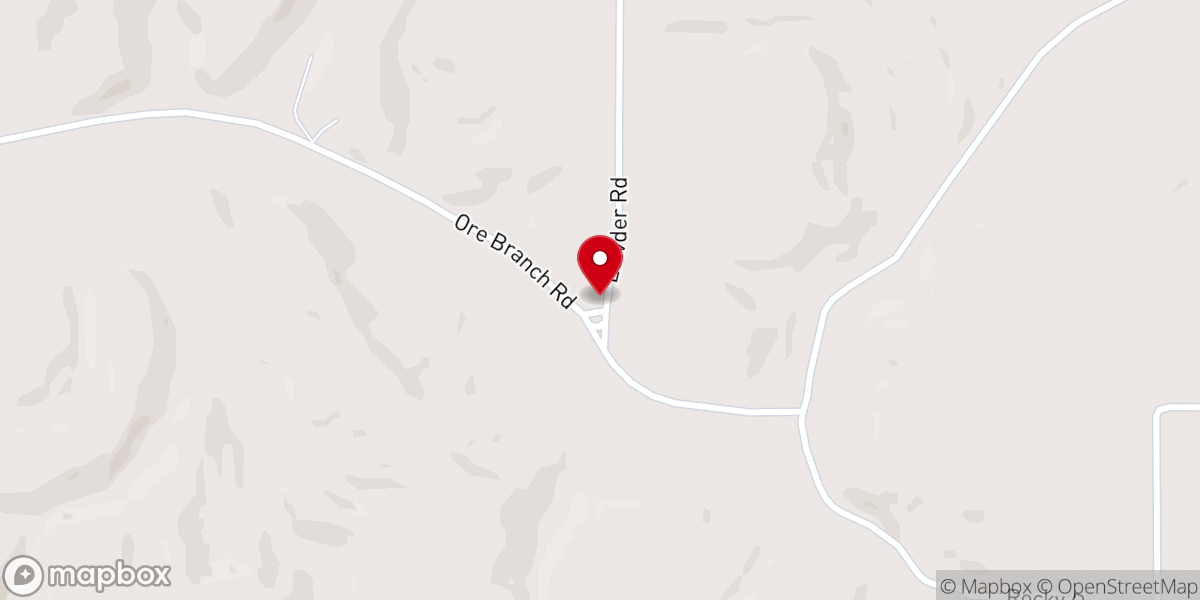 Map showing location of Ore Branch Church