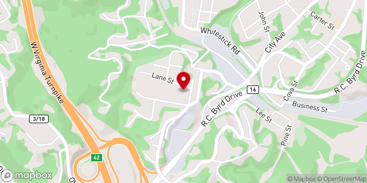 Map showing location of Mabscott Fundamental Christian Church