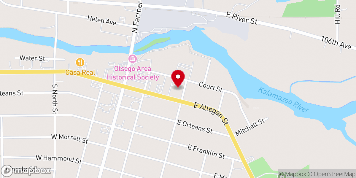 Map showing location of First Baptist Church