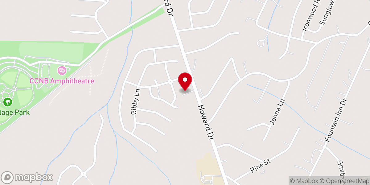Map showing location of Old Shady Oak Baptist Church
