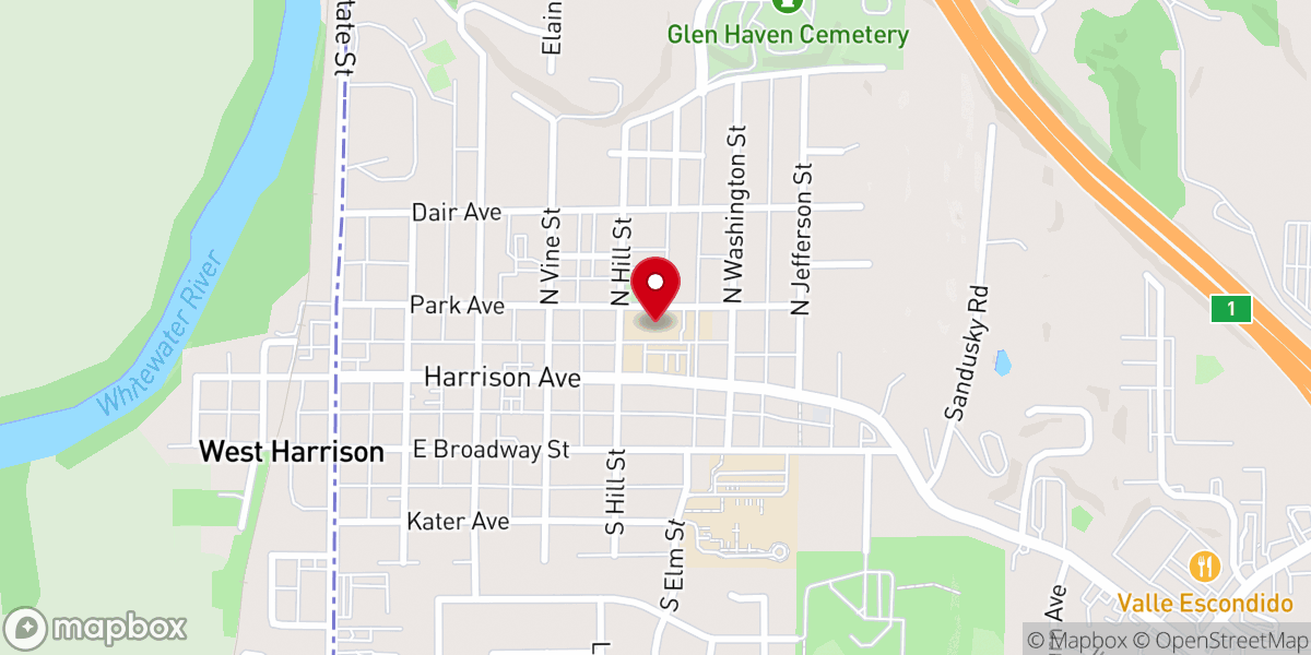 Map showing location of St John the Baptist School