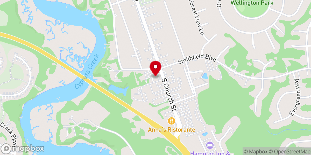 Map showing location of Smithfield Assembly of God