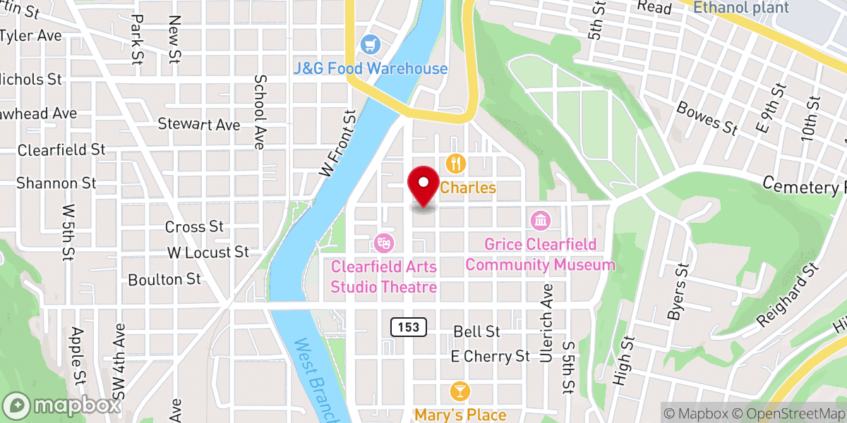 Map showing location of Presbyterian Church
