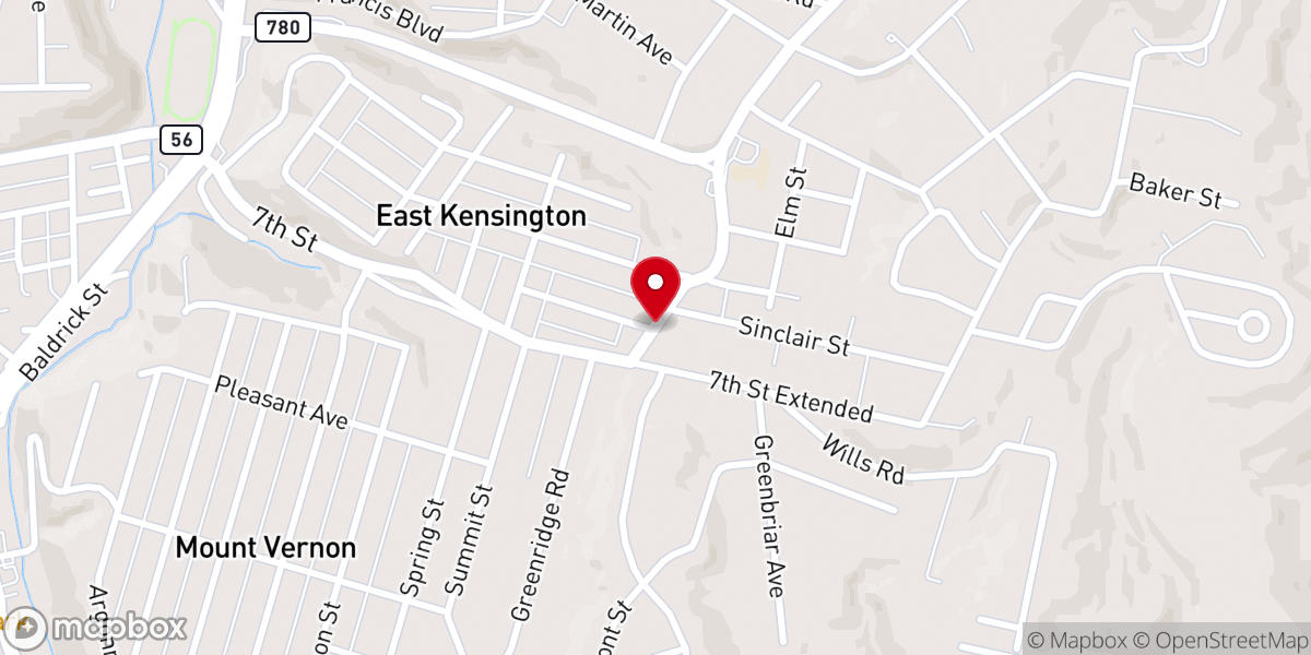 Map showing location of Custom Amish Kitchens