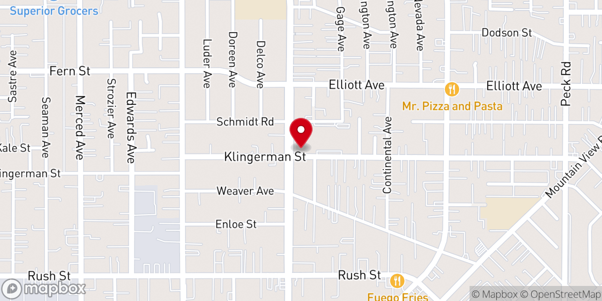 Map showing location of El Monte Wesleyan Christian Church - Food Distribution Center