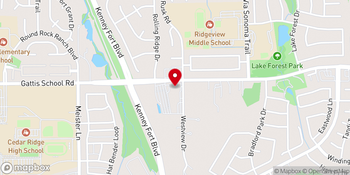 Map showing location of The Fellowship Church Round Rock