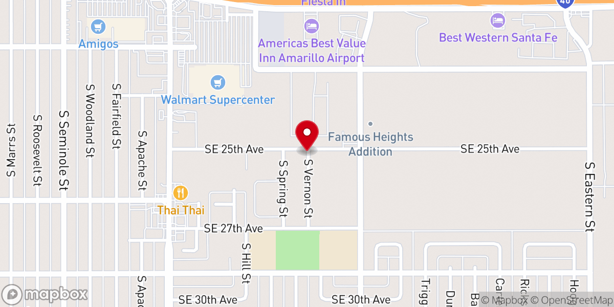 Map showing location of First Free Will Baptist Church