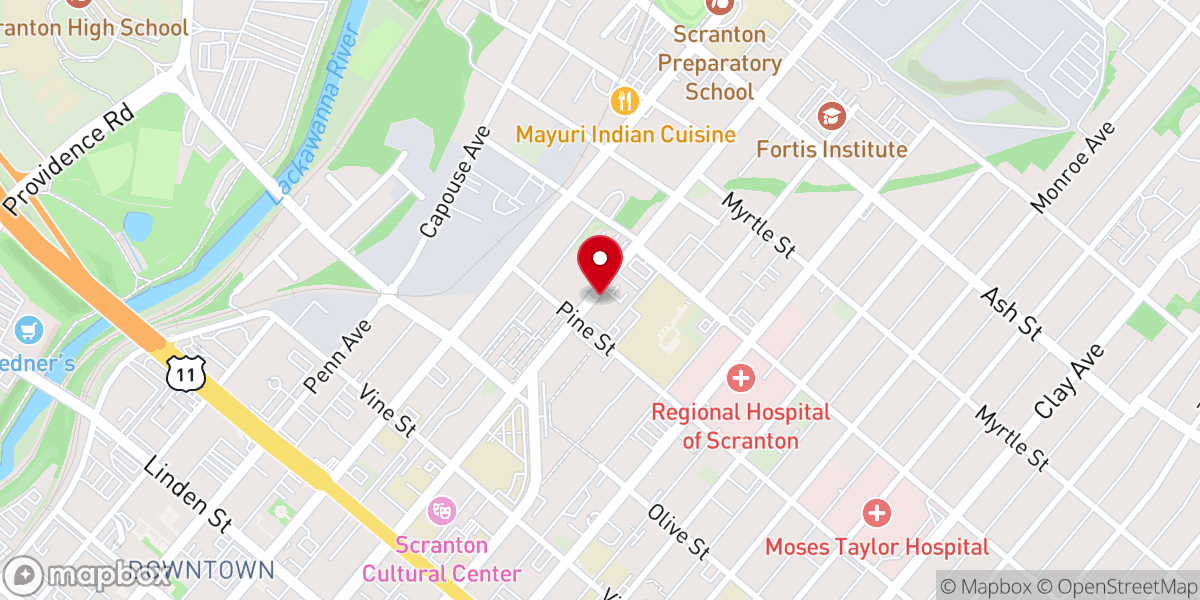 Map showing location of Bethel AME Church