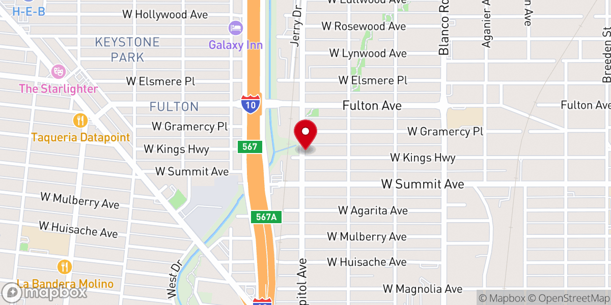 Map showing location of Ebenezer Baptist Church
