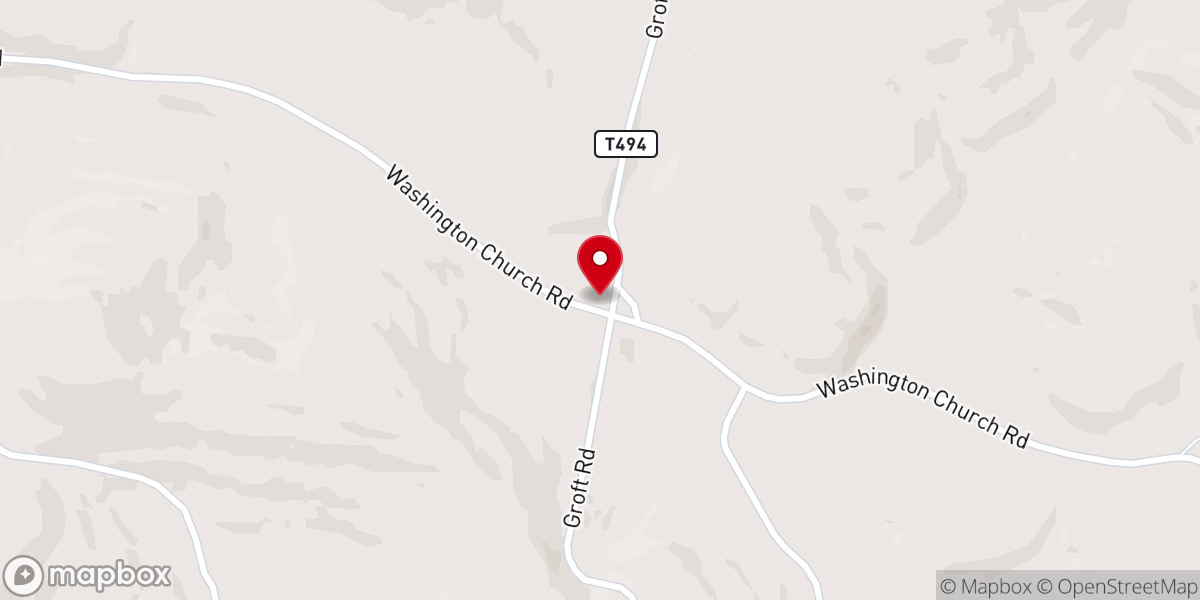 Map showing location of Washington Church