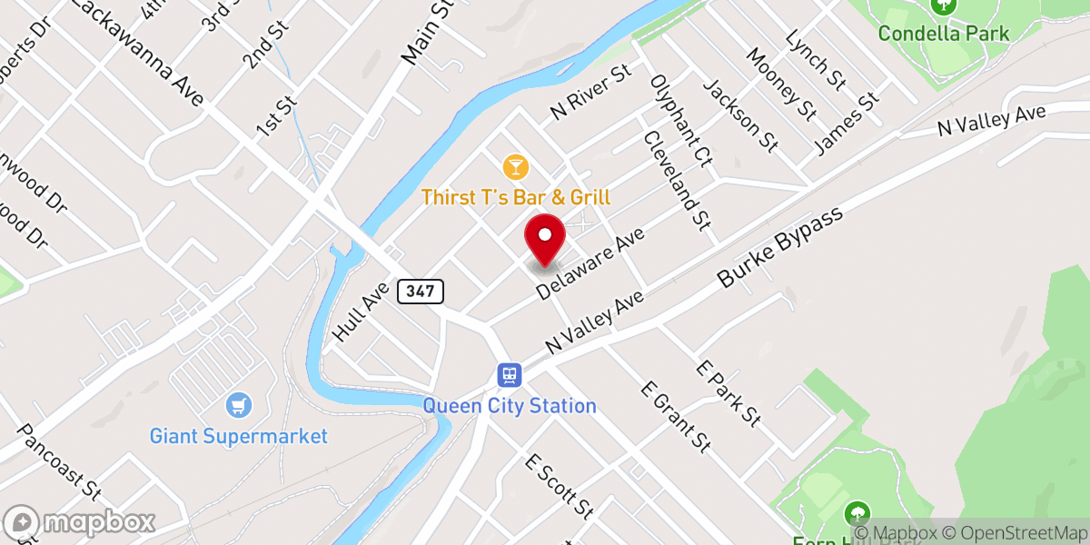 Map showing location of Holy Cross Parish at Saint Patricks Church