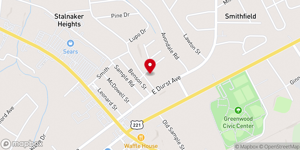 Map showing location of Lupo Memorial United Methodist Church