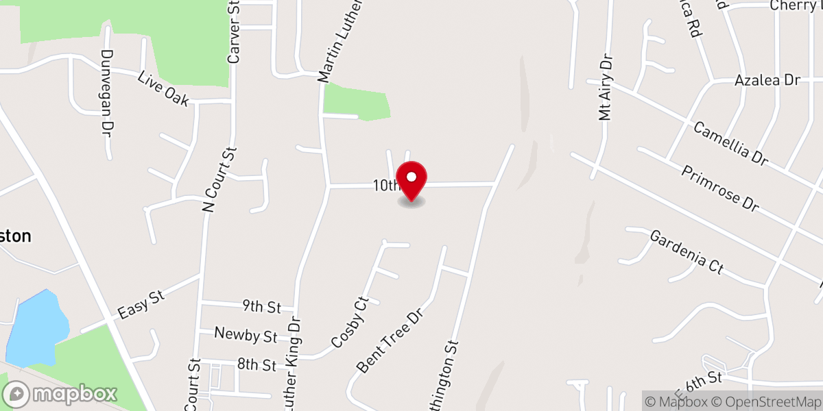 Map showing location of Baptist Hill Baptist Church