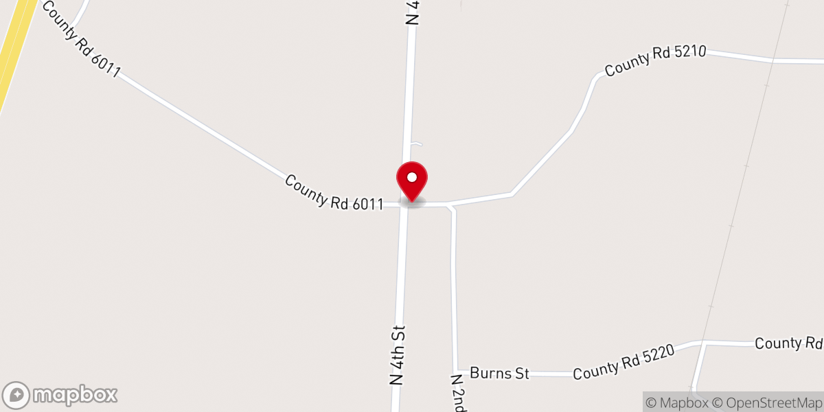 Map showing location of Tabernacle Church