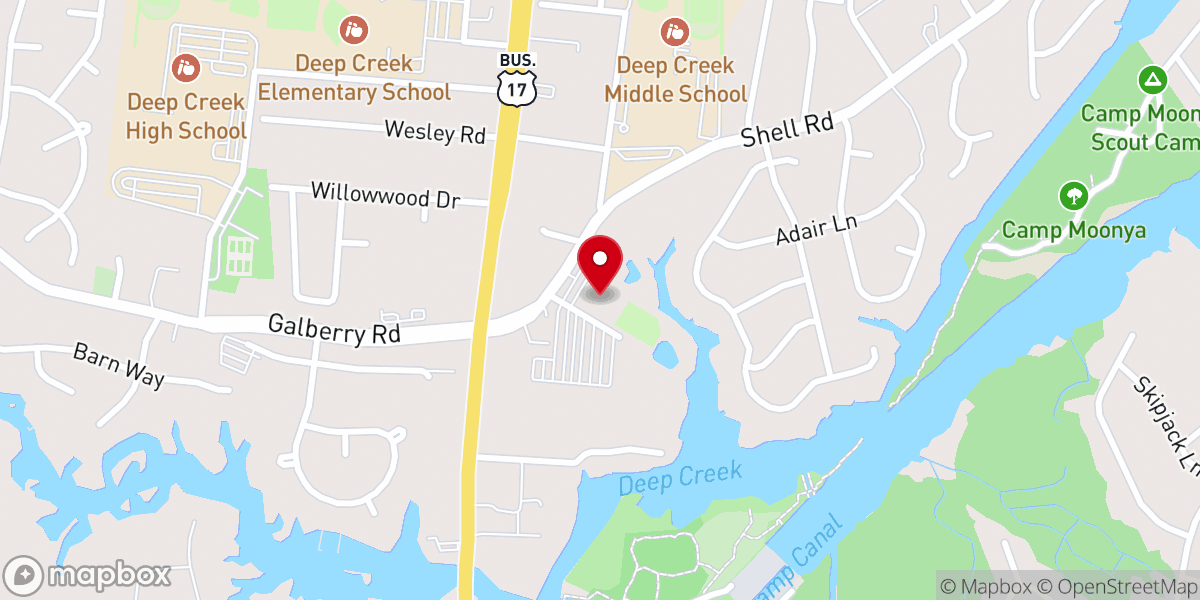 Map showing location of New Life Church- Deep Creek Campus