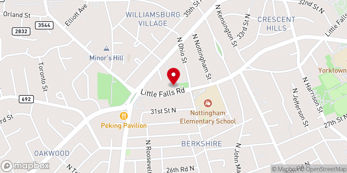 Map showing location of Little Falls United Presbyterian Church