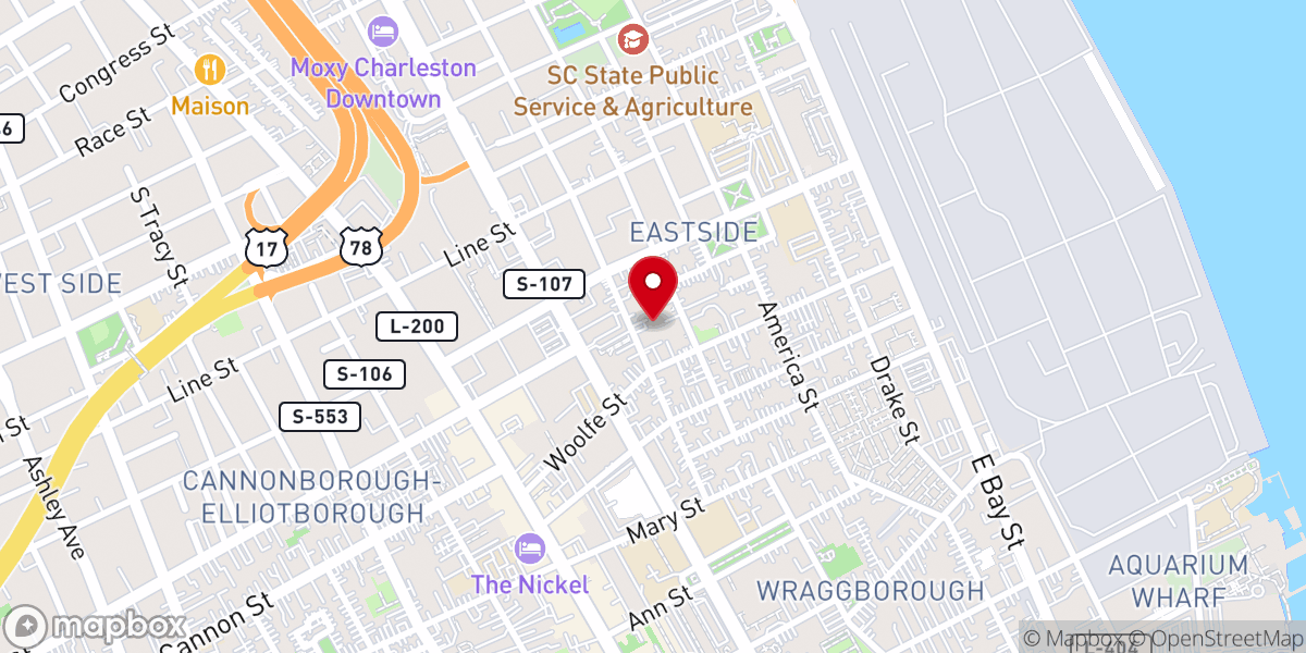 Map showing location of Ebenezer African Methodist Episcopal Church