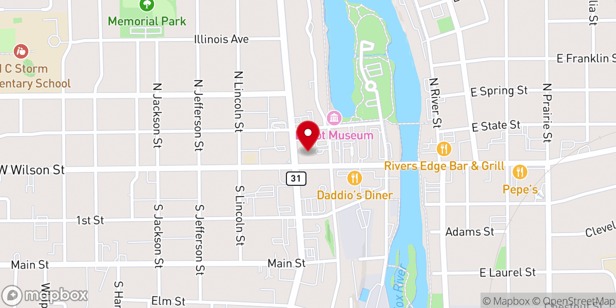 Map showing location of Batavia United Methodist Church
