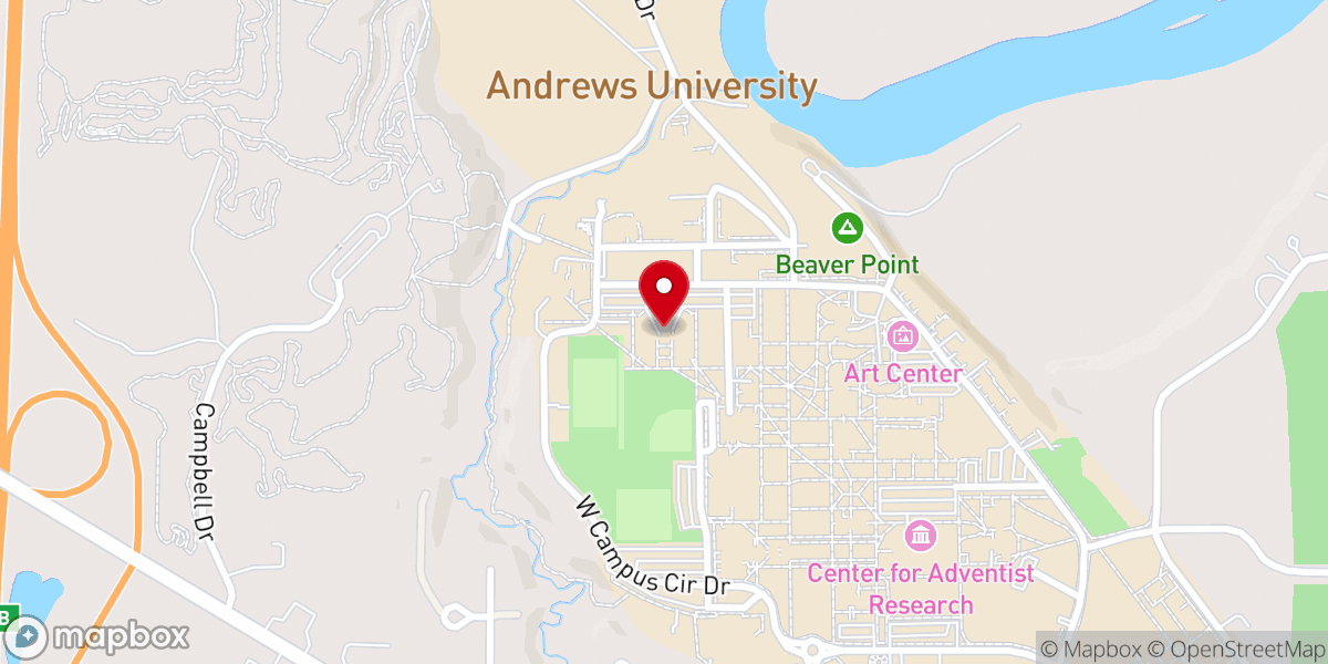 Map showing location of Meier Hall Chapel