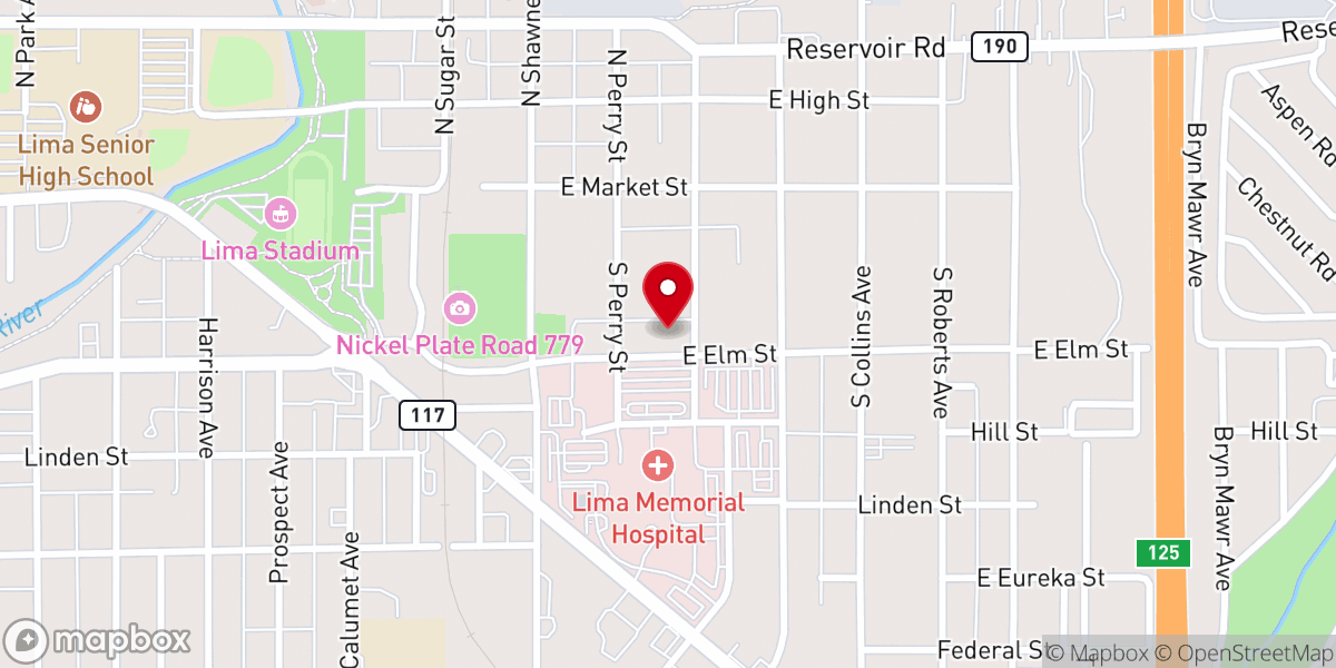 Map showing location of North Park Community Church