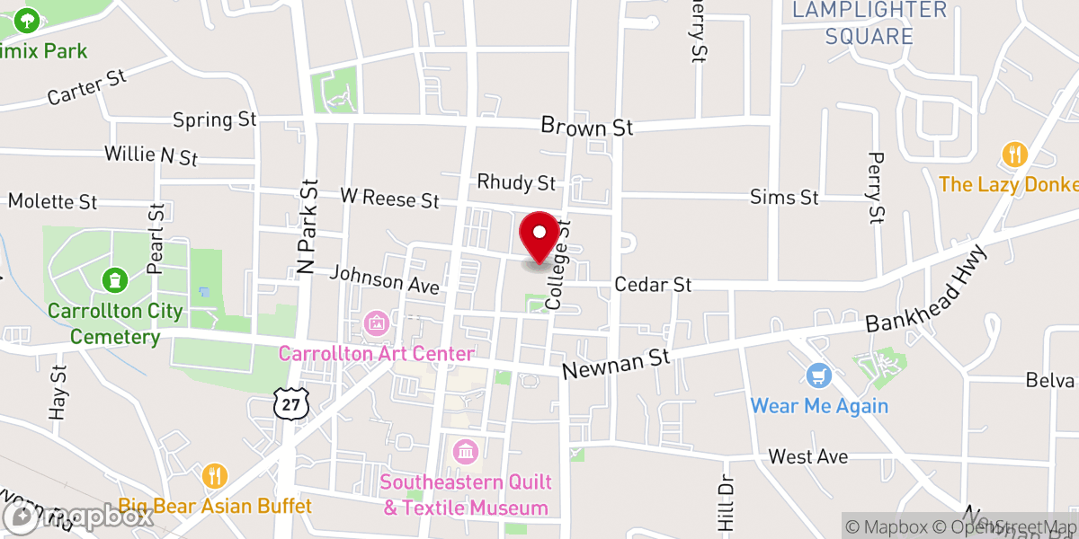 Map showing location of 1st Christian Church