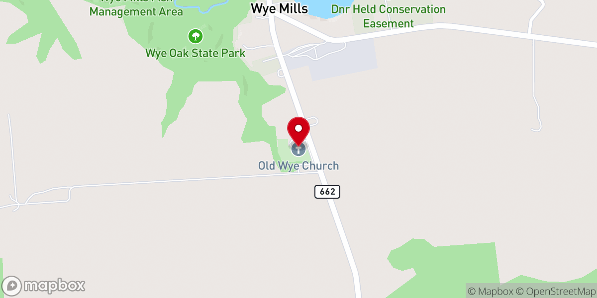 Map showing location of Old Wye Church