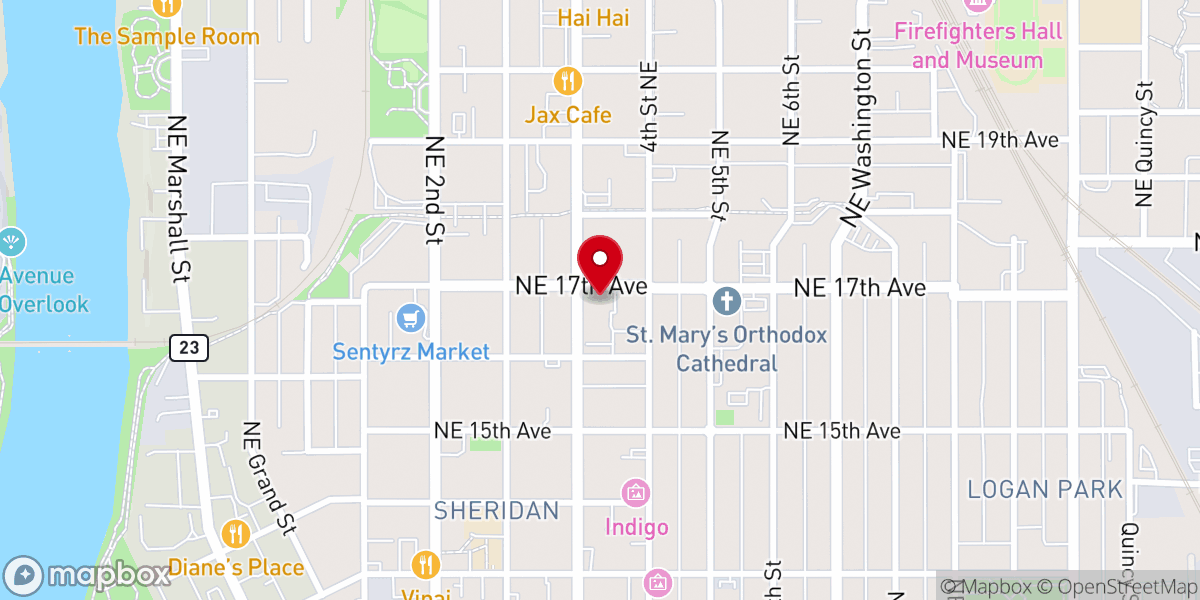 Map showing location of Holy Cross Catholic Church