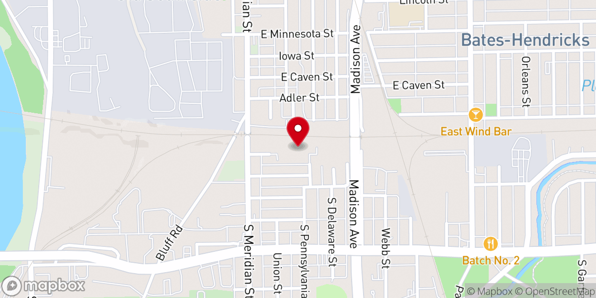 Map showing location of South Calvary Missionary Baptist Church