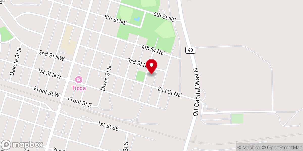 Map showing location of St Thomas Catholic Church