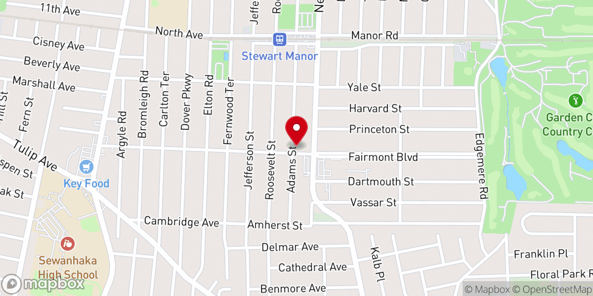 Map showing location of The Presbyterian Church in Garden City