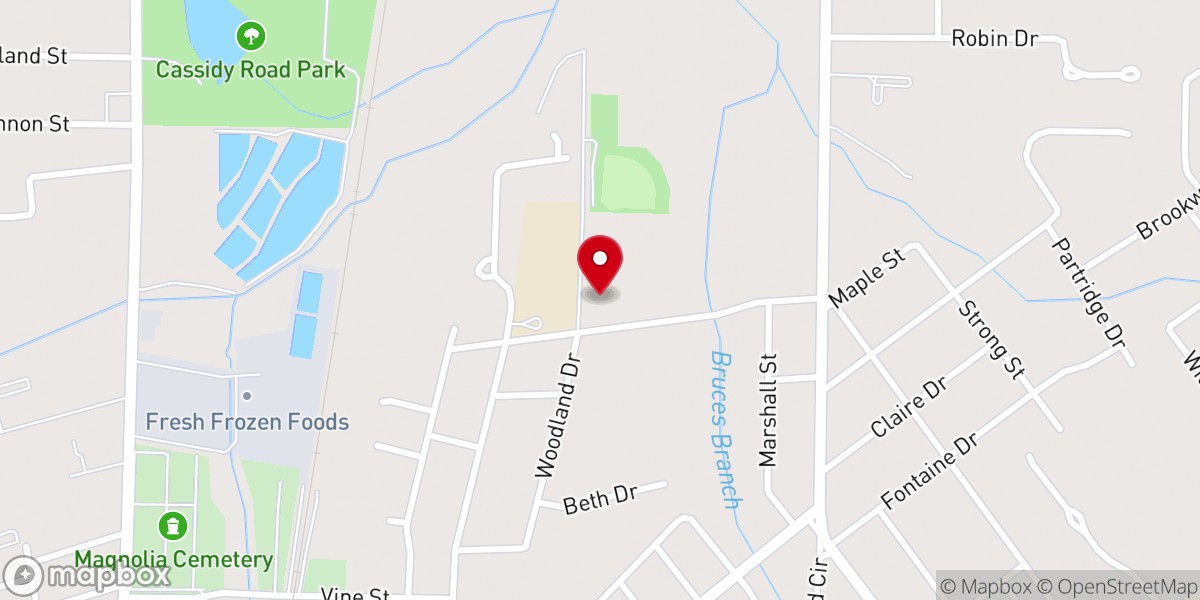 Map showing location of St Luke CME Church