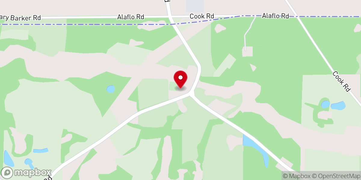 Map showing location of Oak Grove Baptist Church