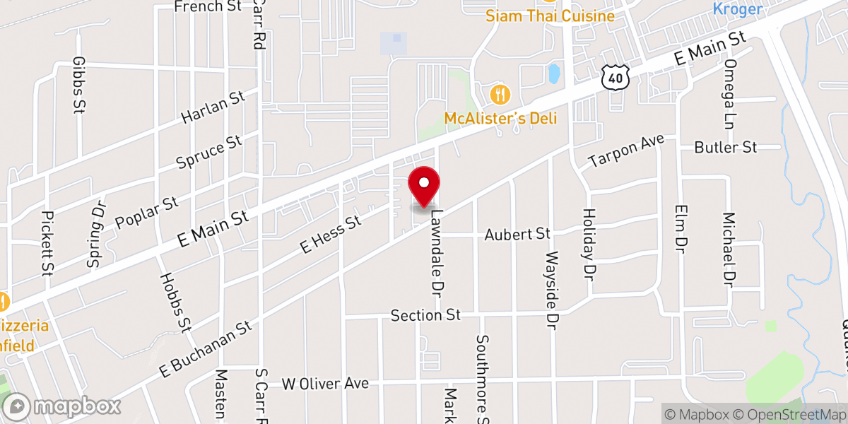 Map showing location of Calvary Bible Wesleyan Church