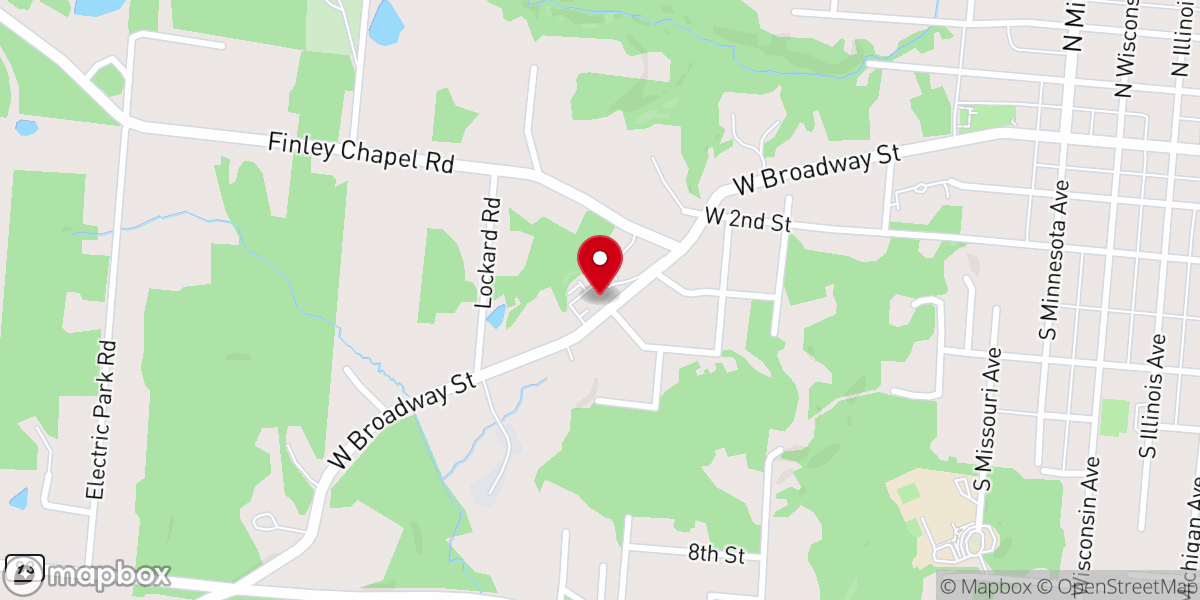 Map showing location of Freedom Chapel Church