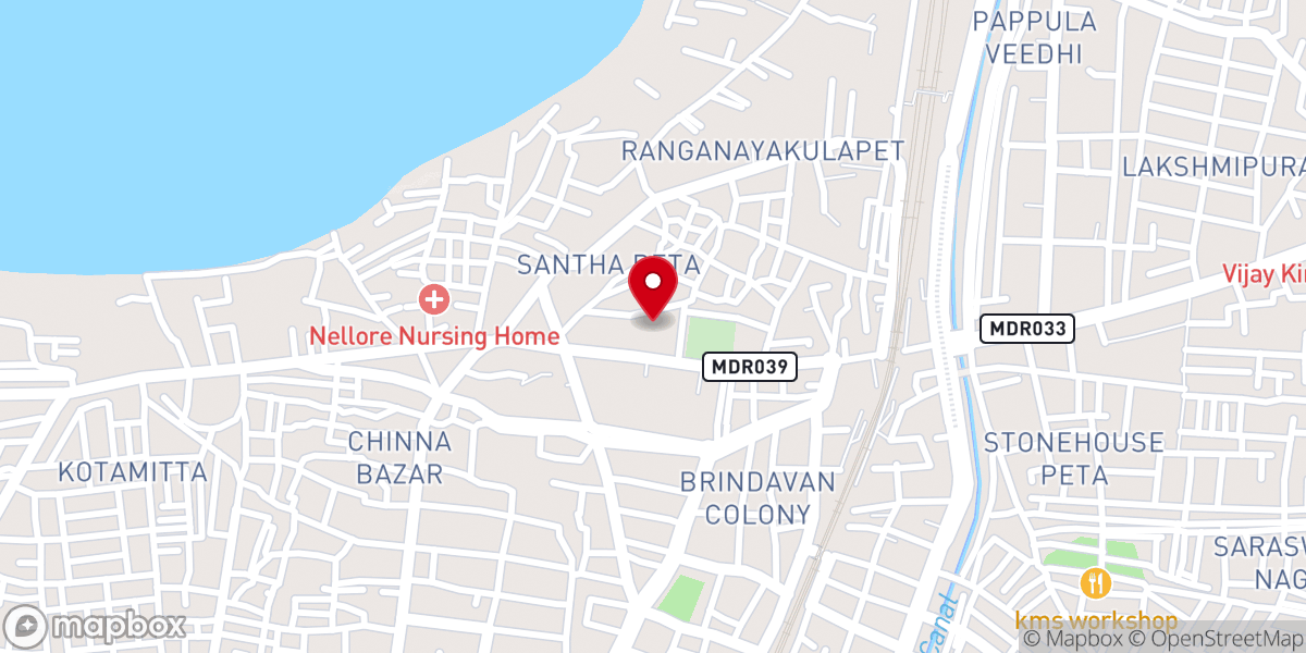 Map showing location of Bishop's House ,Nellore