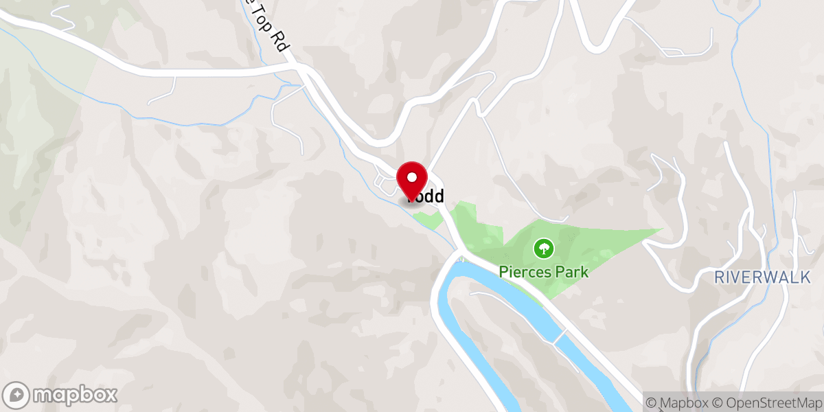 Map showing location of South Fork Baptist Church