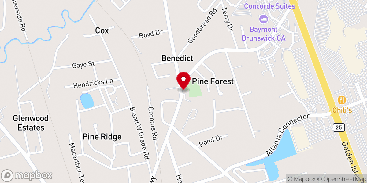 Map showing location of Taylors Methodist Church