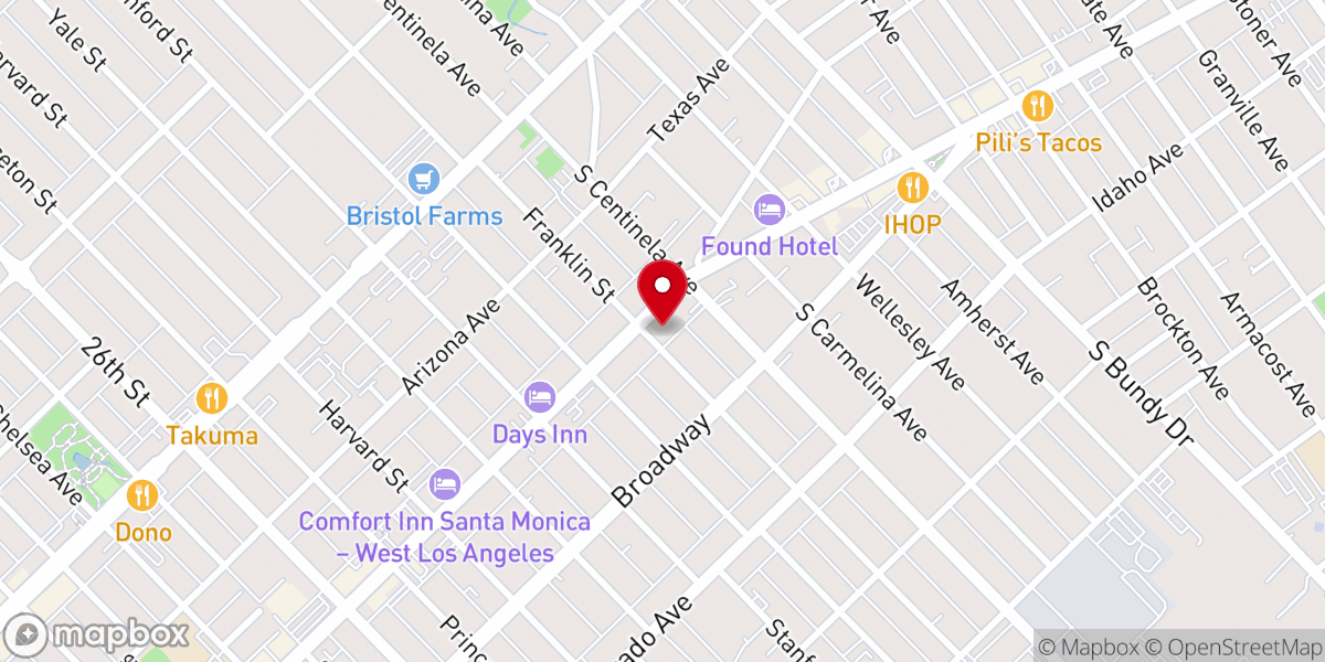 Map showing location of Church of Scientology Mission of Beverly Hills