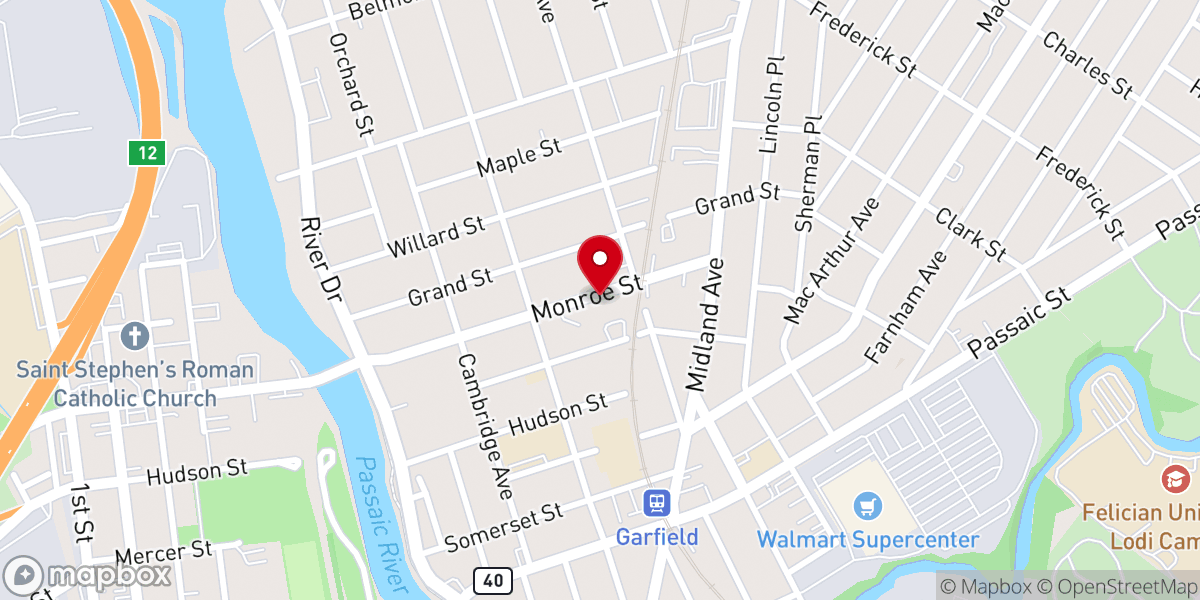 Map showing location of New Jersey Reformed Presbyterian Church