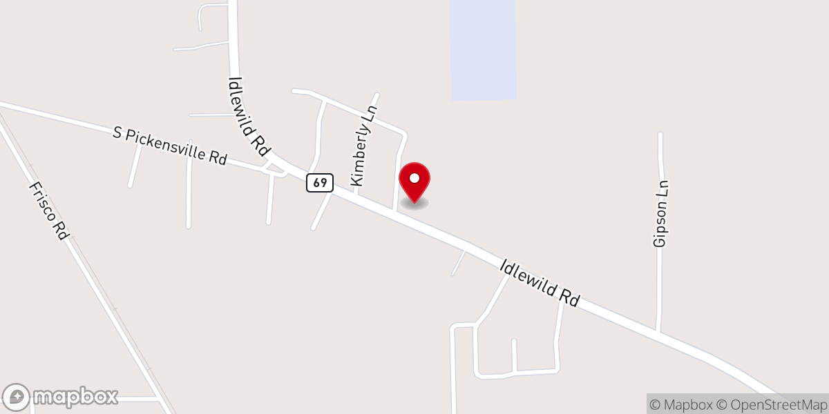 Map showing location of Pinehaven Church