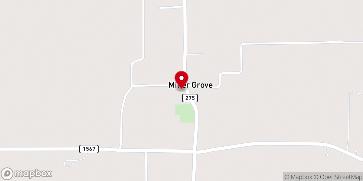 Map showing location of Miller Grove Community Church