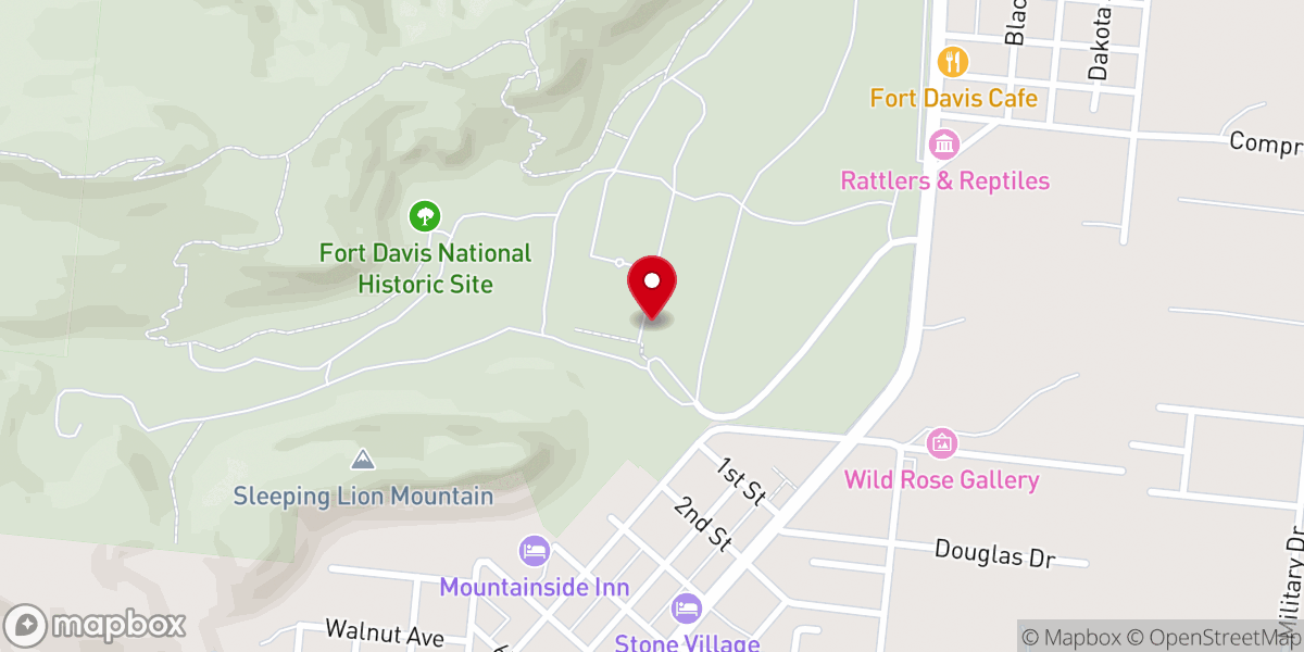 Map showing location of Fort Davis National Historic Site