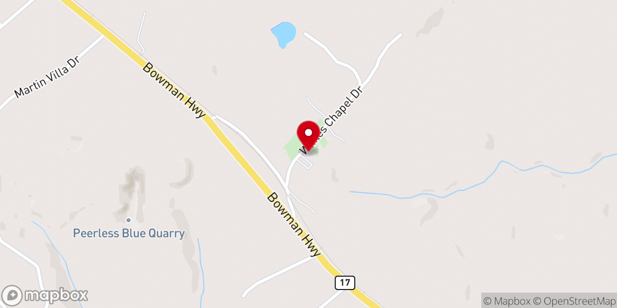 Map showing location of White's Chapel C.M.E. Church