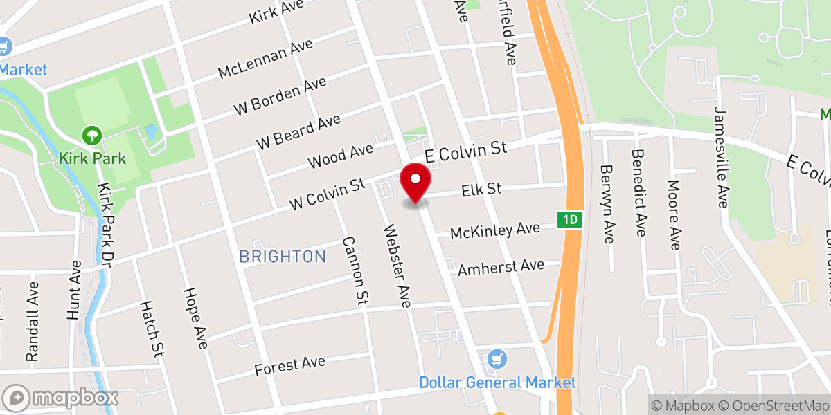 Map showing location of Peoples AME Zion Church
