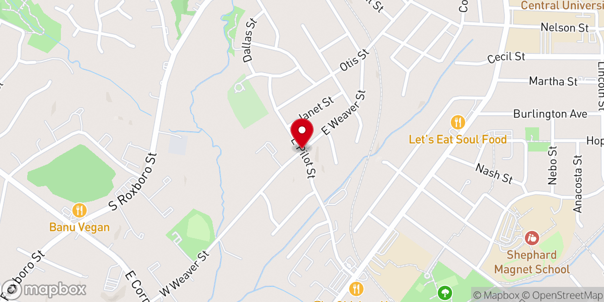 Map showing location of Covenant Presbyterian Church