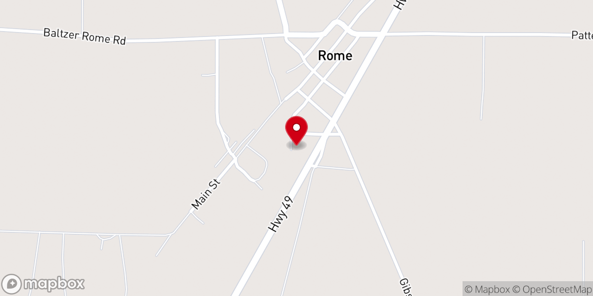 Map showing location of Rome United Methodist Church