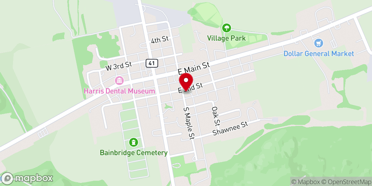 Map showing location of Bainbridge United Methodist Church