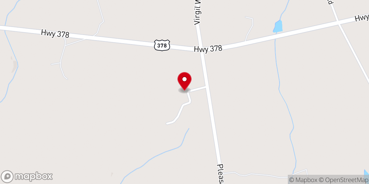 Map showing location of Pleasant Lane Church