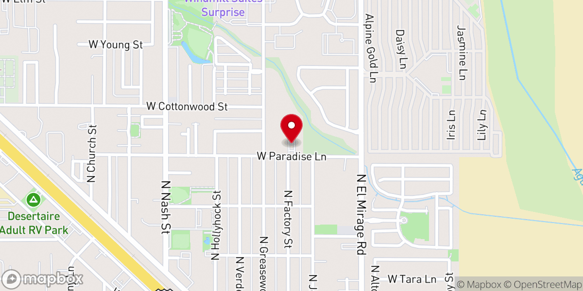 Map showing location of Surprise Apostolic Church