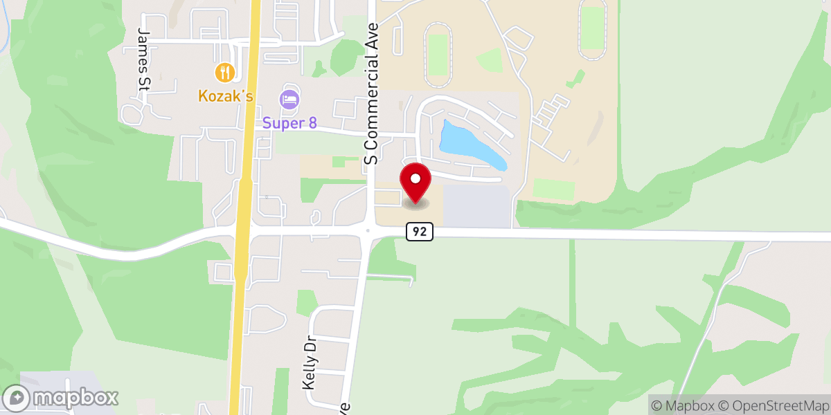 Map showing location of Our Savior Lutheran Church